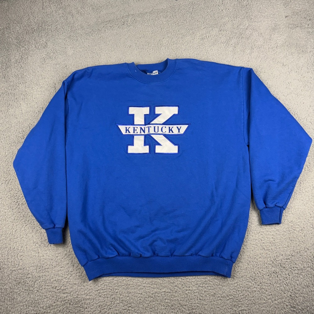 Vintage Kentucky Wildcats Sweatshirt Mens XL Blue Embroidered Crewneck